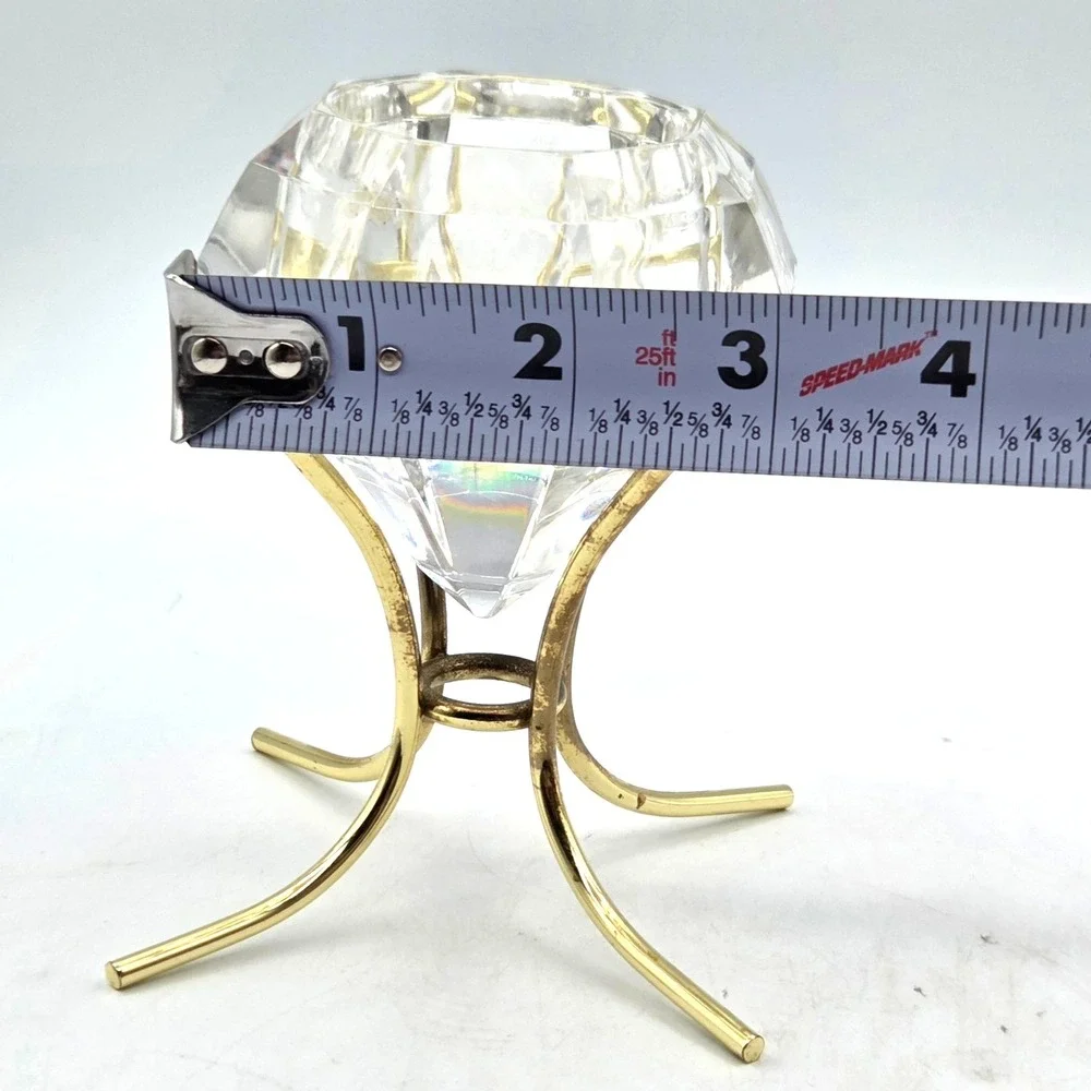 PartyLite 24% Lead Crystal Diamond Shaped Solitaire Votive Candle Holder - Picture 6 of 6